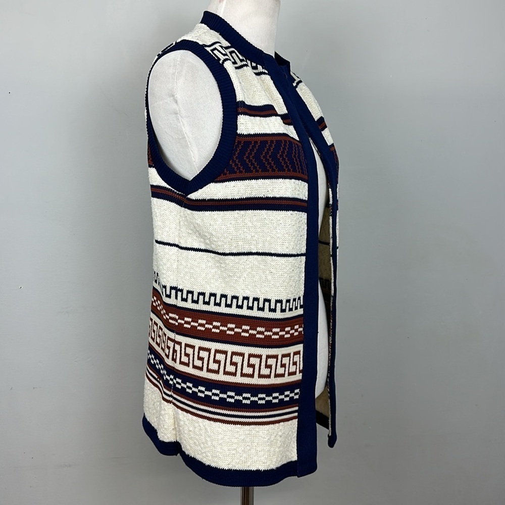 Vintage 1970’s Knit Greek Style Striped Vest Sz 10